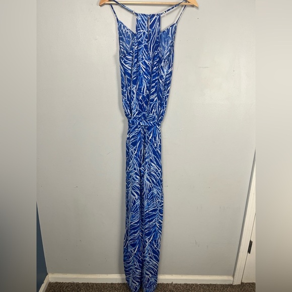 Lilly Pulitzer Dusk Jumpsuit Early Riser size medium blue racerback - Picture 7 of 10